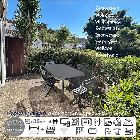 בית נופש Duplex Lumineux Avec Terrasse Pres Des Plages