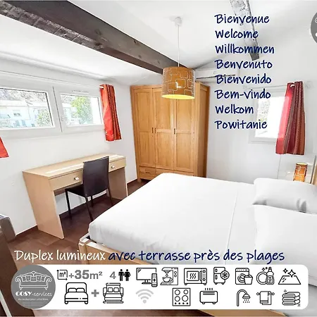 Duplex Lumineux Avec Terrasse Pres Des Plages בית נופש *